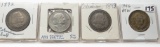 4 Silver Commemorative Half $: 3 Columbian Expo (1892, 2-93), BT Washington 1946