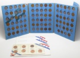 Lincoln Cent Mix: Whitman Album 1910-40S, no keys, dts unchecked by us; 3-1982 Unc Penny Sets Unc, 7