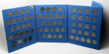 Whitman Jefferson Nickel Album, 1938-61, 65 Coins, dates unchecked by us (11 Silver)
