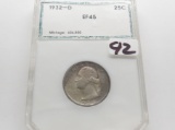 1932-D Washington Quarter PCI CH EF (Litely toned) KEY DATE
