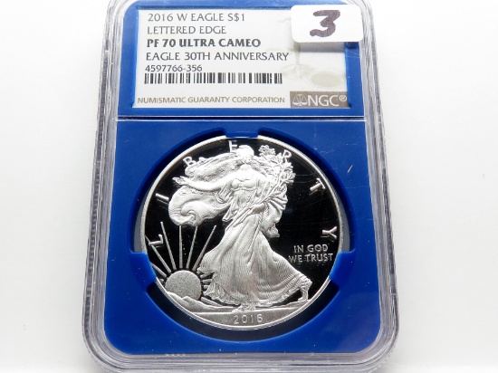 2016W American Silver Eagle $ NGC PF70 UC Lettered Edge