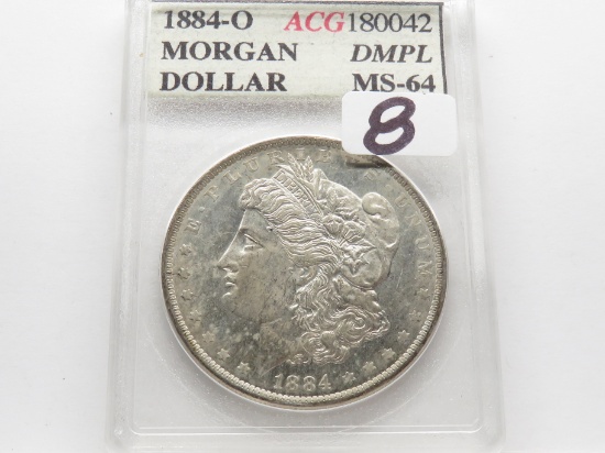 1884-O Morgan Silver $ ACG Mint State DMPL