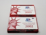 2 Silver US Proof Sets: 2002, 2003
