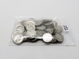 100 Silver Dimes: 50 Mercury, 50 Roosevelt