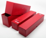 3 Red Coin Storage boxes, used, no coins: 2-2x2, 1 Slab size