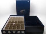 2 Storage Boxed used no coins: 50 Roll Quarter no lid; US Mint Proof Sets Box