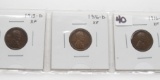 3 Lincoln Wheat Cents EF: 1913D, 1916D, 1916S