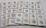 84 Silver Washington Quarters in vinyl pg, clean 2x2's, most avg circ some cleaned:1932P, 32S G hars