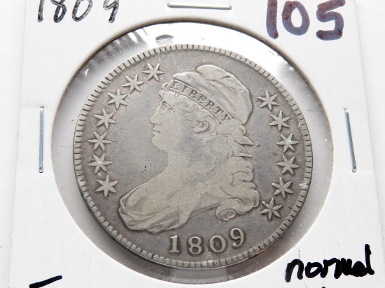 Capped Bust Half $ 1809 normal edge Fine scratches