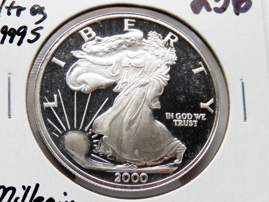 2000 Millennium 1 tr oz .999 Silver Round