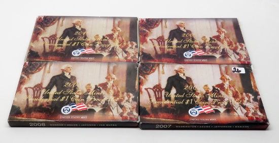 4 Presidential $ Proof Sets: 2007, 2008, 2009, 2010