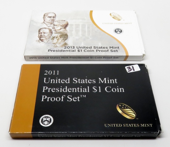 2 Presidential $ Proof Sets: 2011, 2013