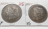 2 Morgan $: 1883-O VF, 1883S VG