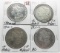 4 Silver Morgan $: 1884 chromed, 96S VG PVC problems, 00-O VF defaced, 01-O AG
