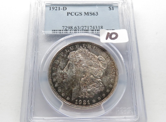 1921-D Morgan Silver $ PCGS MS63