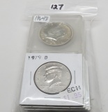 11 Kennedy Half $: 2-1964D Silver; 9 Clad (71, 76PD, 79D, 93D, 91, 397D)