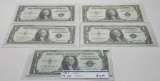 5-$1 Silver Certificates 1935E, 4 Unc, each from different block