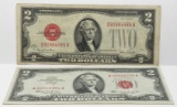 2-$2 USN red seals: 1928G F+, 1963 AU (small border tear right side)