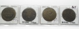 4 Brothel Tokens, no repeat, Dodge City, Silverton CO, Tombstone AZ, 