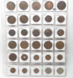 30 World Coins, assorted countries most copper, 1848-1991