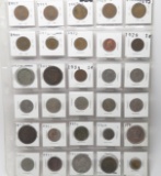 30 World Coins, assorted countries few silver, 1861-1991