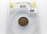 Indian Cent 1909-S ANACS VG10 Details Corroded KEY DATE