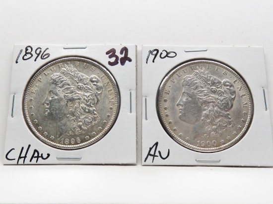 2 Morgan $: 1896 CH AU, 1900 AU