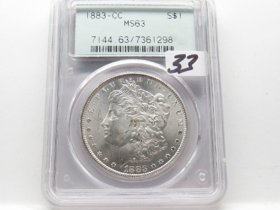 Morgan Silver $ 1883-CC PCGS MS63 (Older holder)