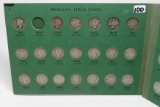 Wayte Mercury Dime Album, 1916-1945S, 76 Coins, NO 1916D or 42/41, mint marks unchecked except 1921