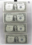 4-$1 Silver Certificates VF or better:  1935 D, E, F, G