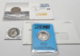 3 Numismatic tokens: Krause 1 oz Silver Round, Numismatic News 1987 1st Day Cover, 1934-1959 Central