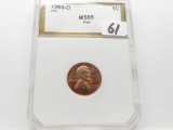 Lincoln Cent 1960-D D/D PCI CH Mint State RED
