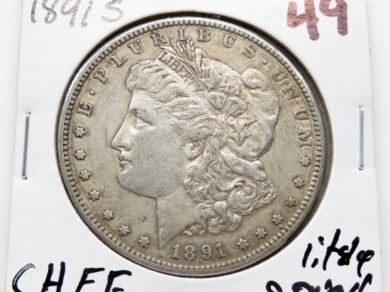 Morgan $ 1891S CH EF lightly toned