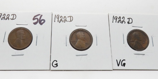3-1922D Lincoln Cents better date: G, G, VG