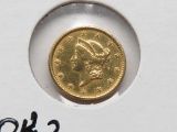 Liberty Head $1 Gold $ 1853 XF Obv. Damaged Rev. Polished