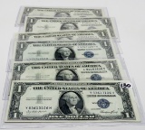 6-$1 Silver Certificates 1935 (E,F,G) VF-AU