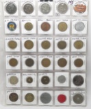 30 Tokens, vinyl pg: Presidential, Gaming, Food, Meter, Tax, Prison, Elongated Cent, etc