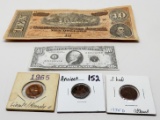 Collection Remains: Ancient Coin; 1965 Lincoln/Kennedy Cent; Double Head Lincoln; $10 CSA copy; mini