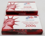 2 Silver US Proof Sets: 2006, 2008