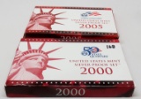 2 Silver US Proof Sets: 2000, 2005