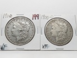 2 Morgan $: 1900 VF, 1900-O VF