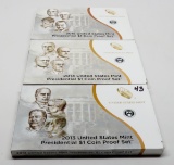 3 Presidential $ 4 Coin PF Sets: 2013, 2014, 2015