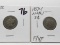 2 Nickel 3 Cent Pieces: 1872 VF, 1874 F/VF