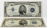 2-$5 Silver Certificates 1934D, F, VF