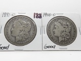 2 Morgan $ 1891-O Good, 1900-O Good