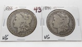 2 Morgan $: 1886-O VG, 1890-O VG