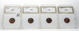4 Lincoln Cents PCI; Large Date 1970-S MS RB & 2 CH Proof; 1983-S PF RB S/S