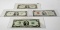 Currency Mix: 2-$1 Silver Certificates (1957, 57B) well worn; 2-$2 USN (1928F missing corner, 1976)