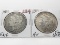2 Morgan $: 1883 Fine, 1884-O AU tone spots