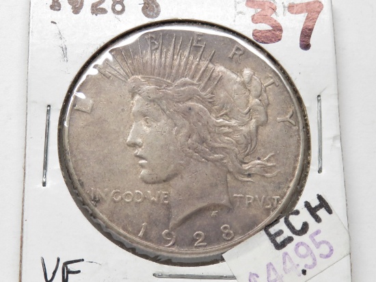 Peace $ 1928S VF better date toned